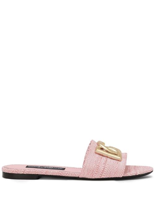 【DOLCE&GABBANA】DGロゴ ラフィアスライダー ピンク［CQ0592AR3448H451］