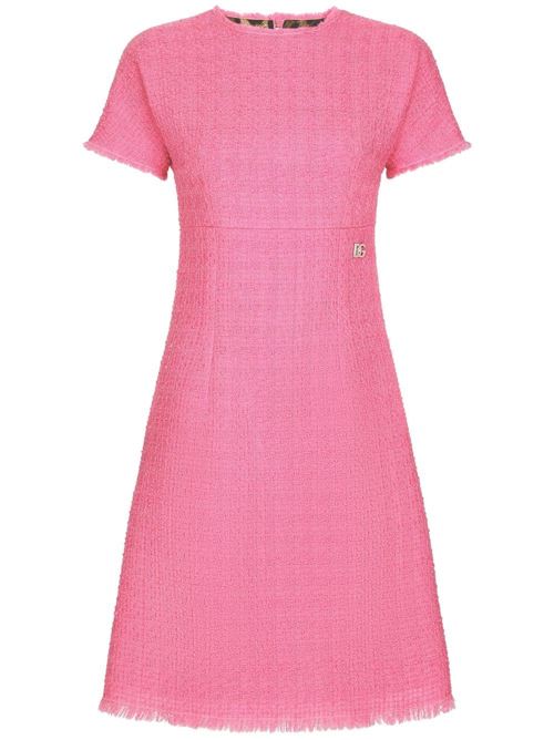【DOLCE&GABBANA】Rachel ツイード ミディドレス DGロゴ ピンク［F6ARVTFMMHNF0758］