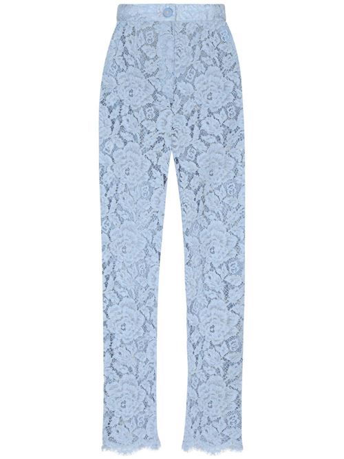 【DOLCE&GABBANA】DGロゴ フローラル コードレース テイラードパンツ ライトブルー［FTAM2THLM7LF3981］