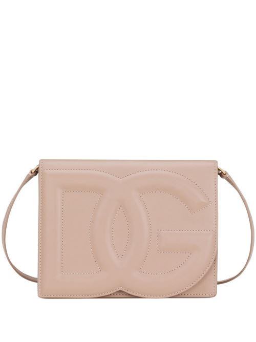 【DOLCE & GABBANA】カーフスキン DGロゴ ショルダーバッグ 淡いピンク［BB7287AW57680402］