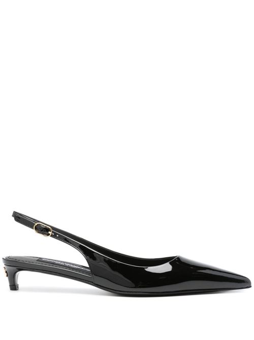 【DOLCE & GABBANA】ブラック パテントレザー スリングバックパンプス［CG0701A147180999］
