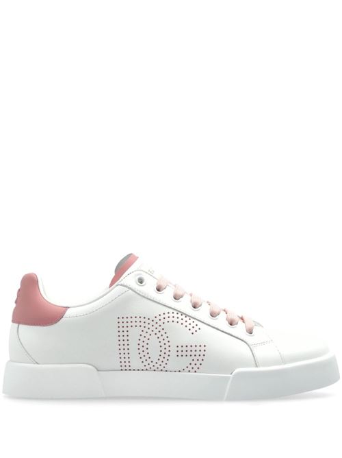 【DOLCE & GABBANA】Portofino ピンクレザースニーカー［CK2324AV06687587］