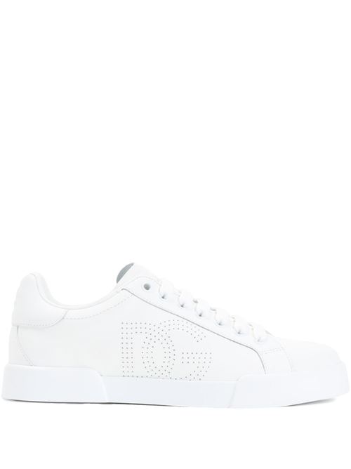 【DOLCE & GABBANA】Portofino ホワイトレザースニーカー［CK2324AV06689642］