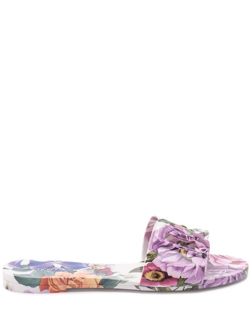 【DOLCE&GABBANA】フローラルプリント ラバー スライドサンダル マルチカラー［CW2215A6L05HA5KT］