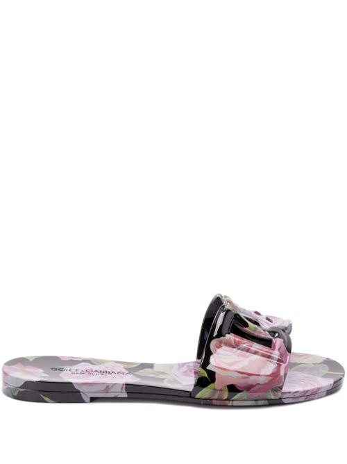 【DOLCE&GABBANA】“Bianca” レーススライドサンダル ホワイト［CW2215A6L05HN5IG］