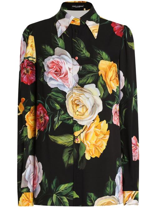 【DOLCE & GABBANA】フローラルプリント シルクシャツ マルチカラー［F5S48TFSA7BHN5IY］