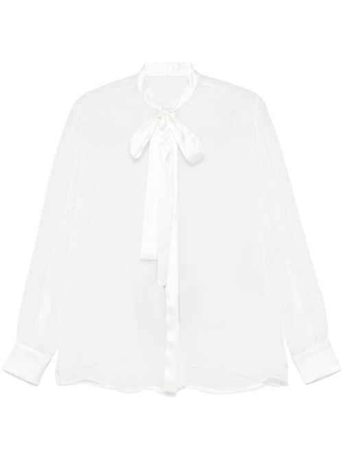 【DOLCE&GABBANA】シフォン ボウタイシャツ ホワイト［F5T27TFU1ATW0800］