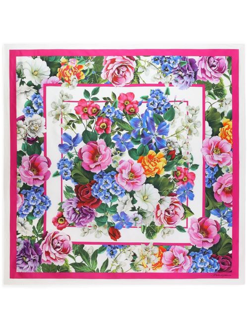 【DOLCE & GABBANA】フローラルプリント シルクツイルスカーフ 90×90［FN090RGDCWDHH5KT］