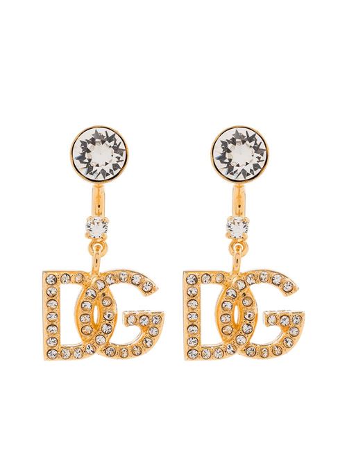 【DOLCE&GABBANA】DGロゴ ラインストーン ドロップピアス ゴールド［WEN6L1W1111ZOO00］