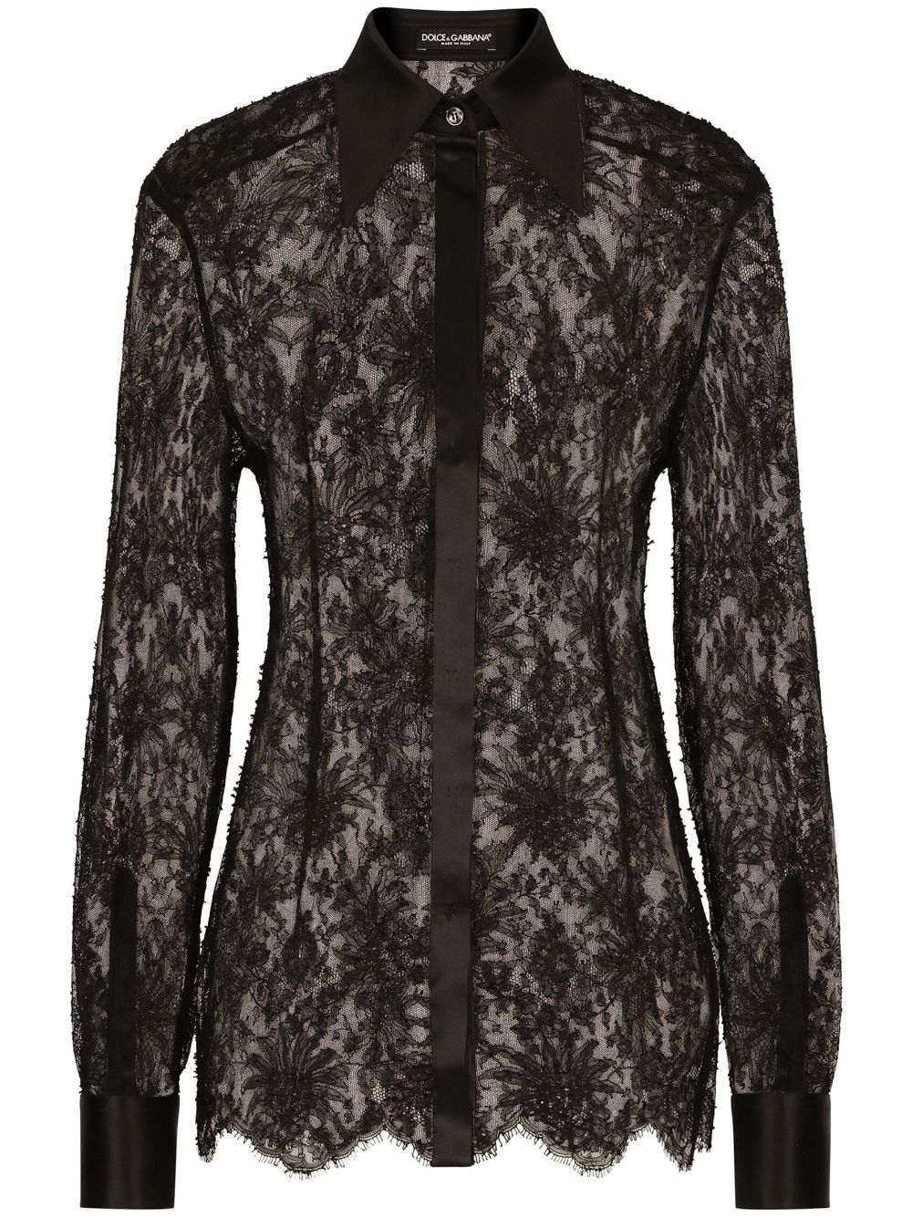 【DOLCE&GABBANA】シャンティイレース×サテンディテール シャツ［F5R42TMLMAEN0000］