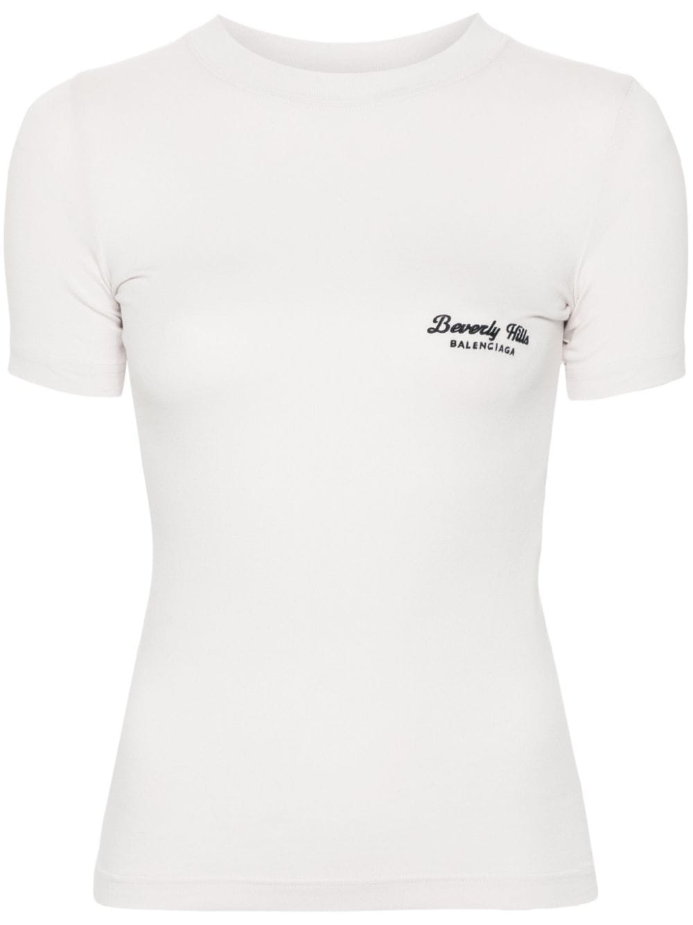 【BALENCIAGA】Beverly Hills フィッテッドTシャツ ホワイト/ブラック［768075TQVS53307］