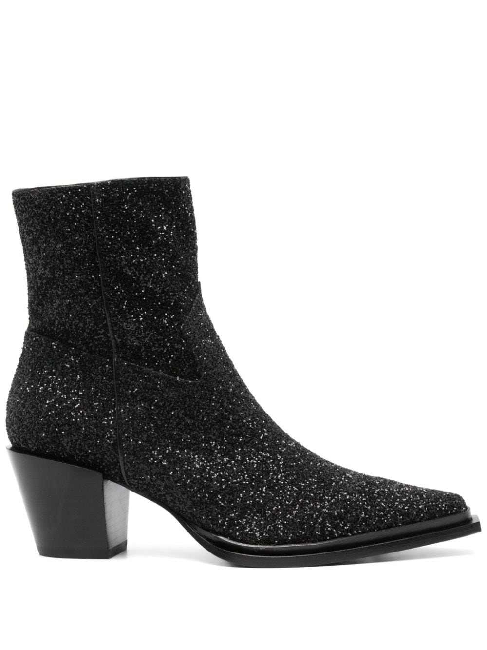 【JIMMY CHOO】Cece AB 60 グリッター ウエスタンブーツ ブラック［CECEAB60PZFBLACK］