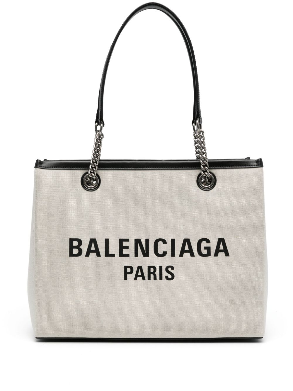 【BALENCIAGA】デューティーフリー キャンバス トートバッグ グレー&ブラック［7599732AAOK9260］