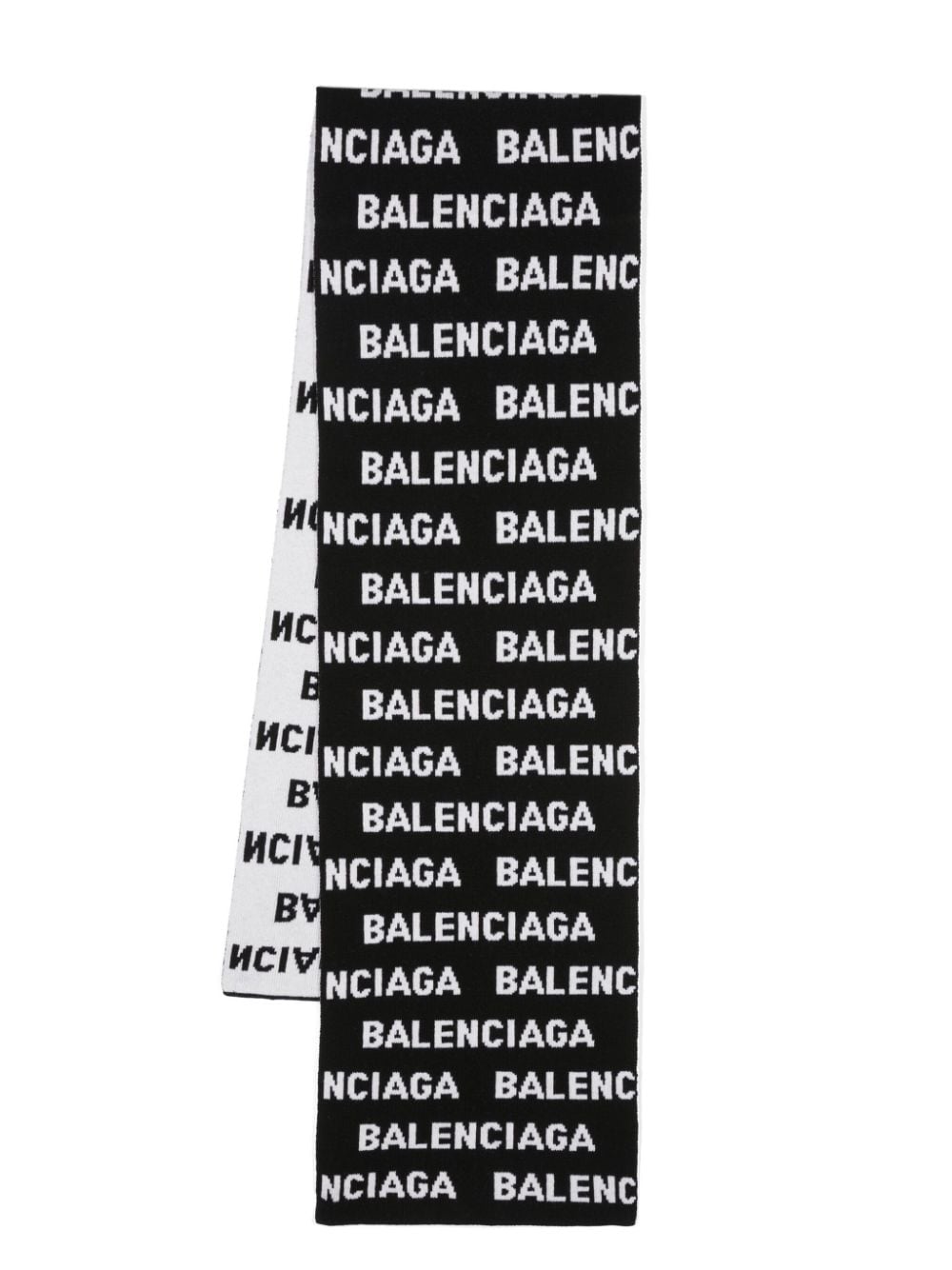 【BALENCIAGA】Allover Logo Wool Scarf Black［766446T16731070］