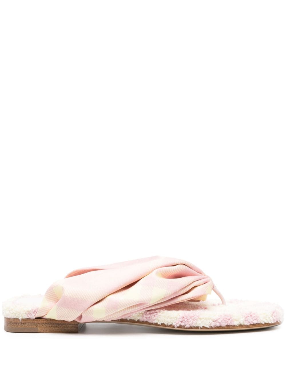 【BURBERRY】Check Thong Sandals ホワイト［8079969B8684］