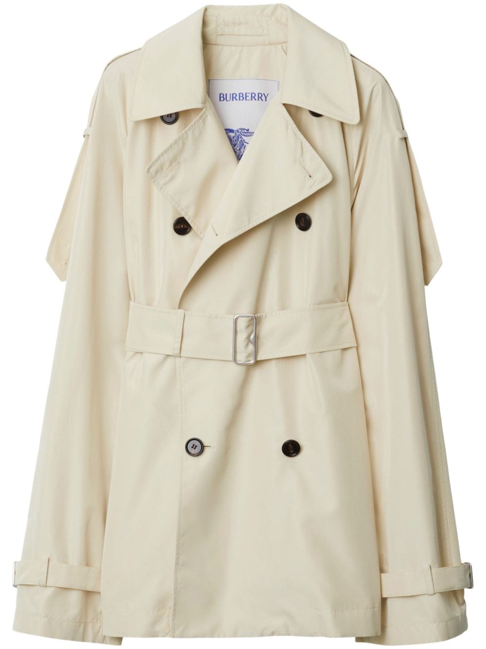 【BURBERRY】シルクショートトレンチコート ホワイト[8083853B8620]