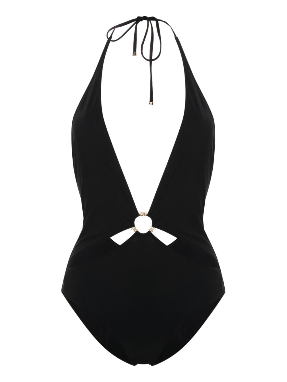 【CELINE】Triomphe Matte Jersey Swimsuit ブラック［2Z692152C38NO］