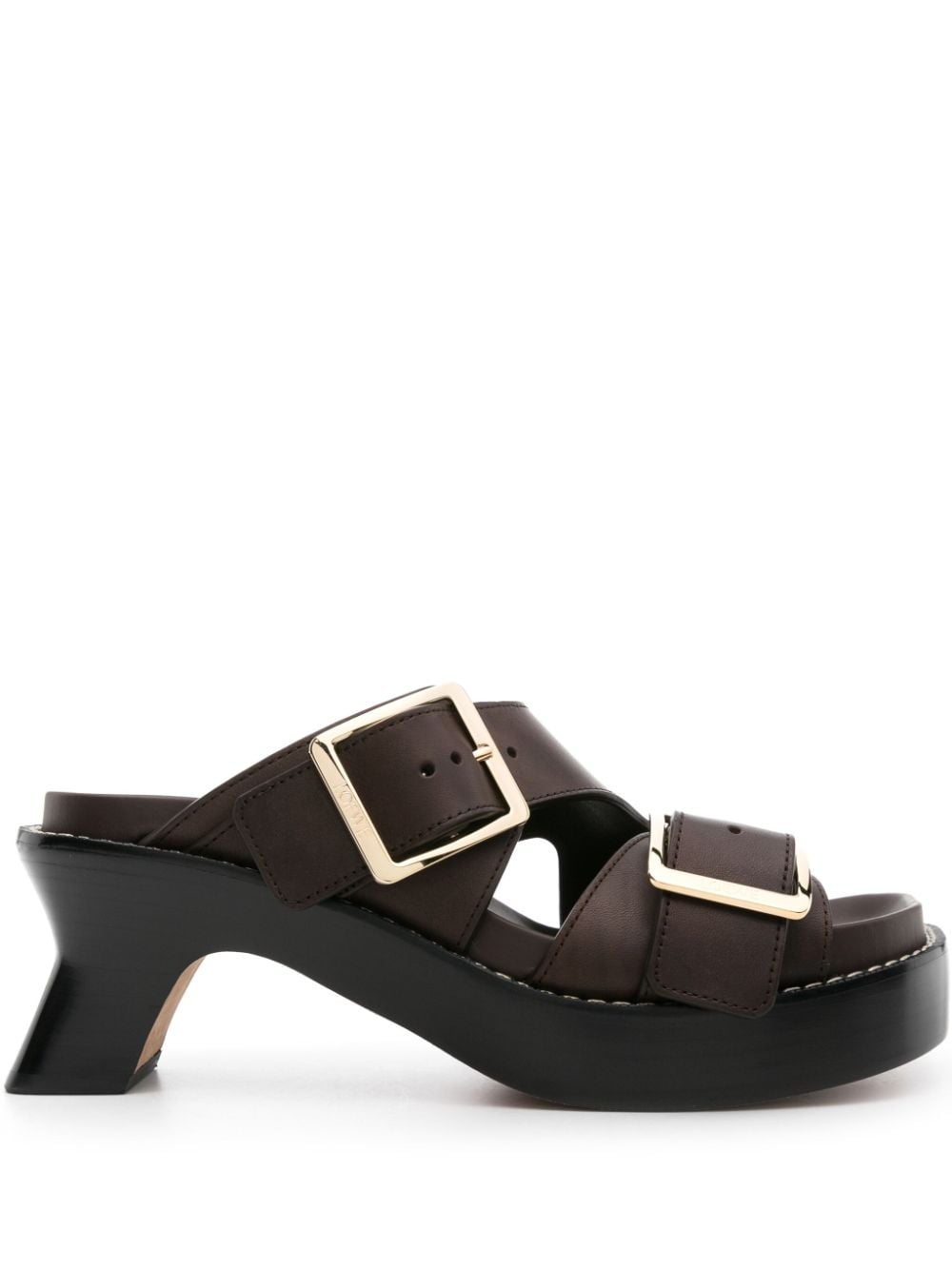 【LOEWE】Ease Leather Sandals コーヒーブラウン レザーサンダル［L814465X836015］