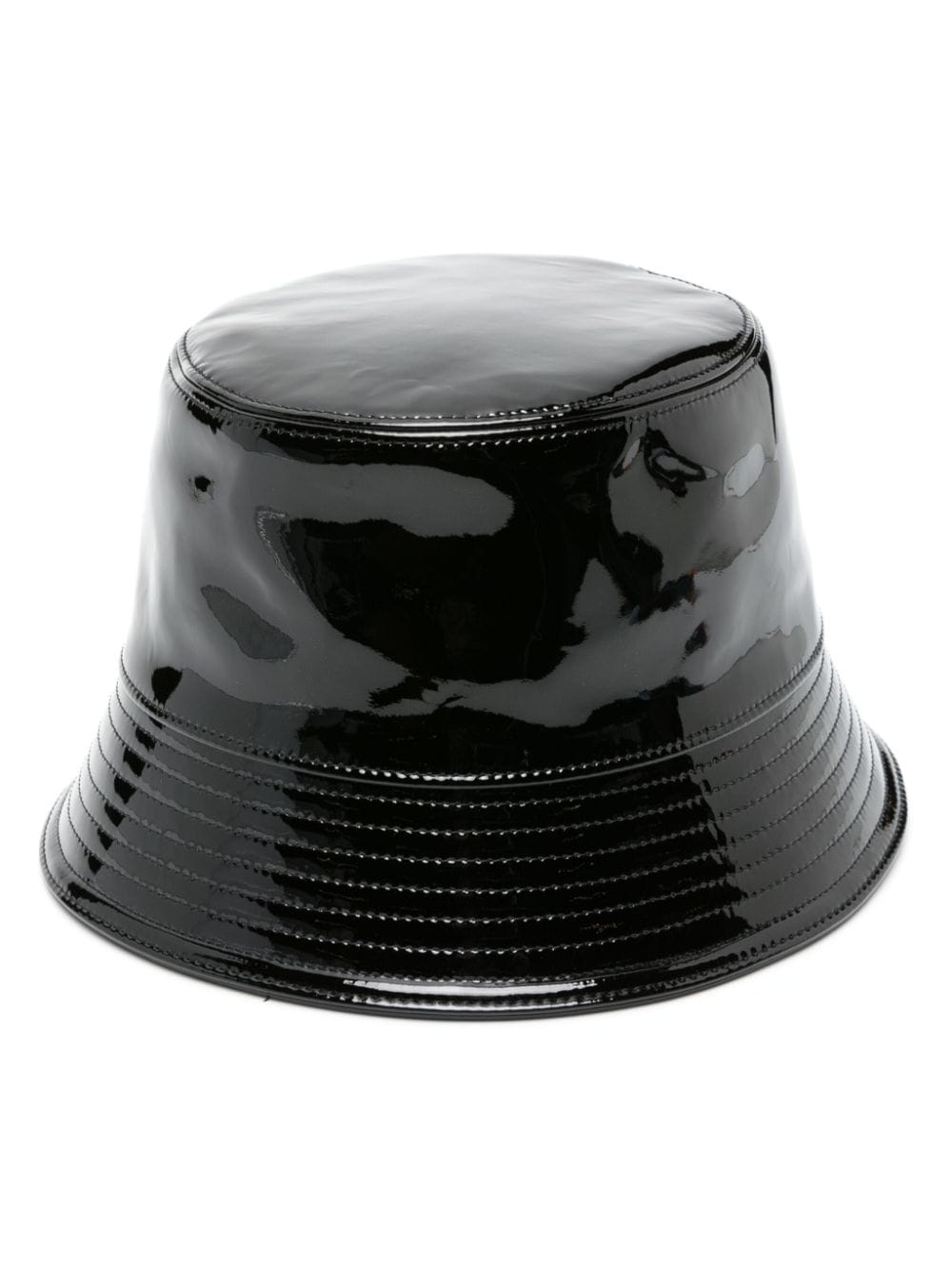 【PRADA】ポリッシュレザーバケットハット ブラック［1HC137069F0002］