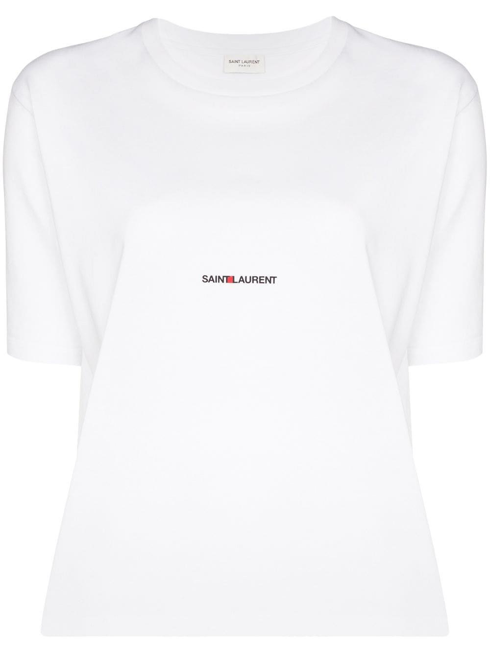 【SAINT LAURENT】ロゴ コットンリブ Tシャツ ホワイト［460876YB2DQ9000］