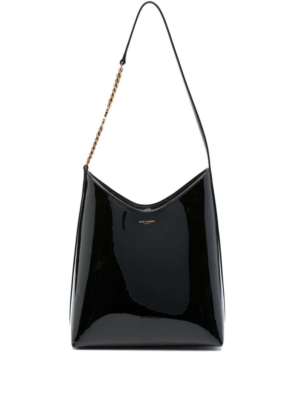 【SAINT LAURENT】RENDEZ-VOUS パテントレザー ホーボーバッグ ブラック［762336B870W1000］