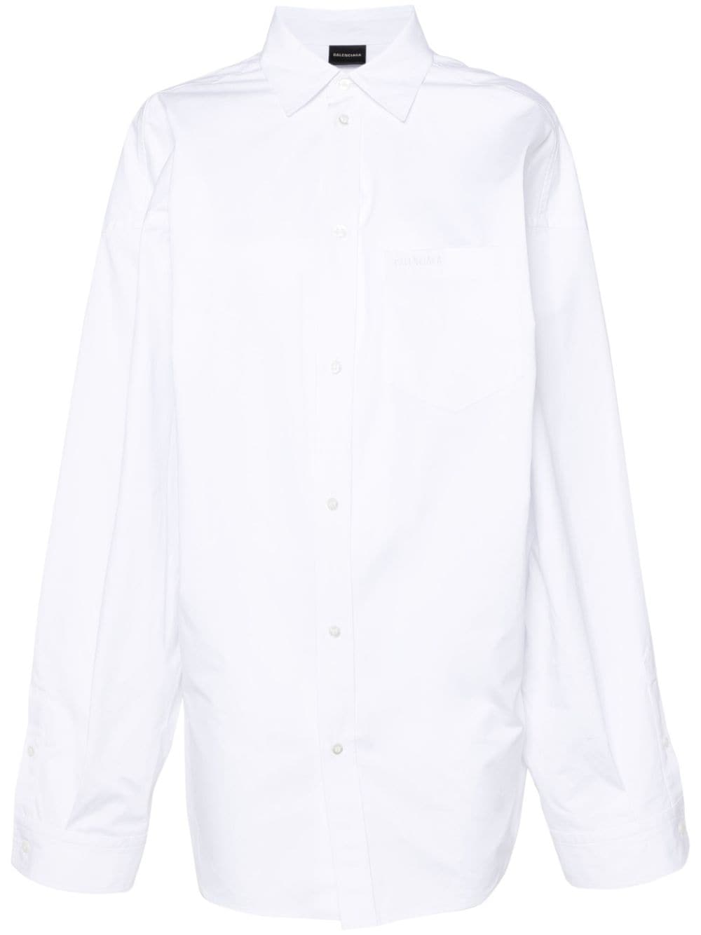 【BALENCIAGA】アシンメトリック ラージフィット シャツ ホワイト［790945TQM059000］
