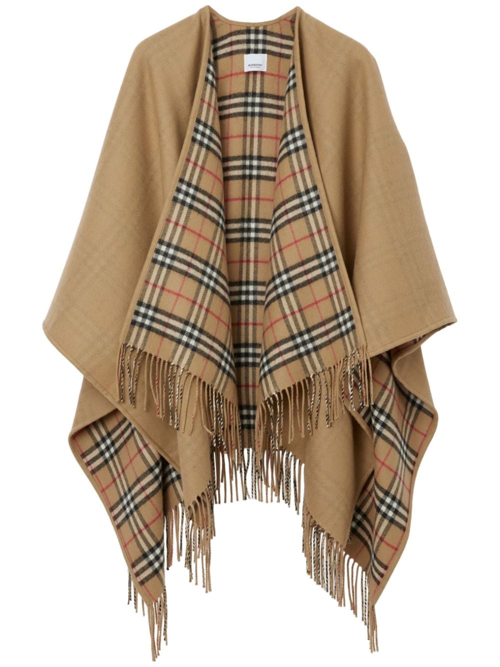 【BURBERRY】リバーシブル ウール ケープ アーカイブベージュ［8071673A7026］