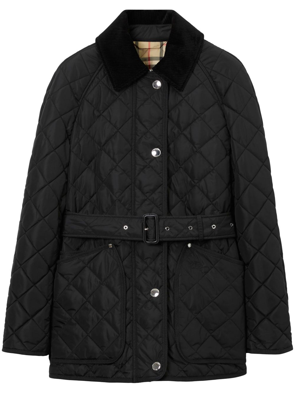 【BURBERRY】EKDエンブロイダリー ダイヤモンドキルティングジャケット ブラック［8071843A1189］