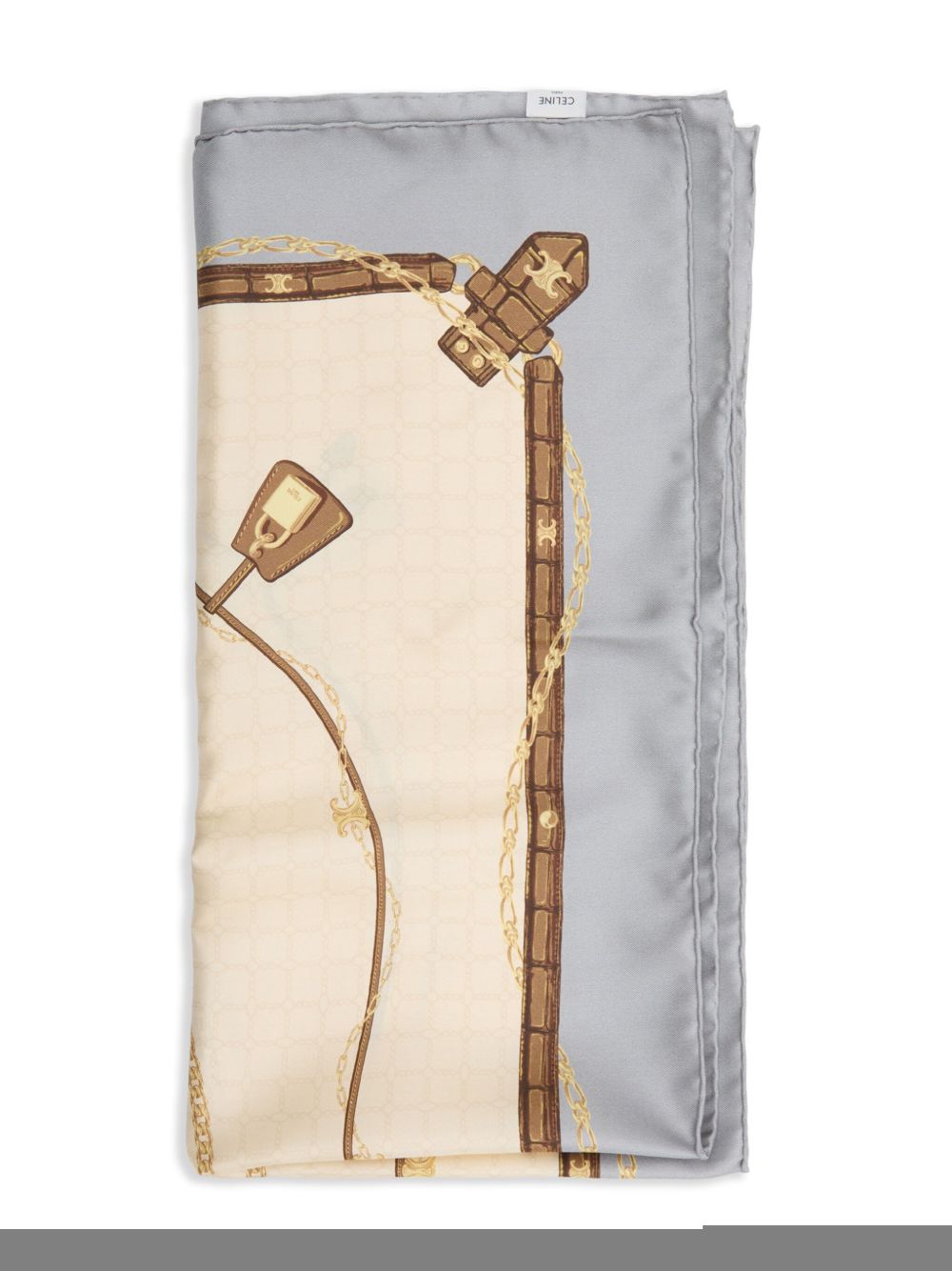 【CELINE】Triomphe Crocodile Print Silk Scarf［2AW900185GAD8］
