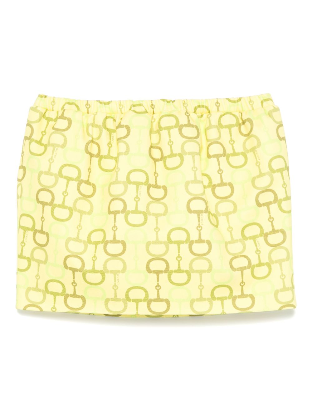 【GUCCI】Horsebit Print Mini Skirt Yellow Green［832799ZAS9M3003］