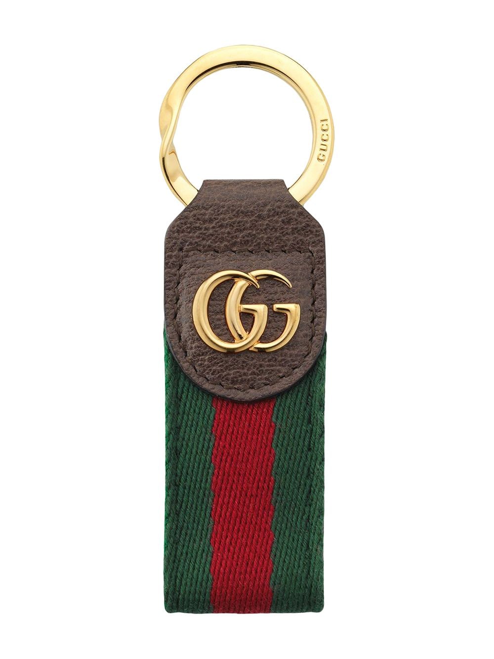 【GUCCI】オフィディア GGキーリング グリーン&レッドウェブ［523161HE2NG8742］