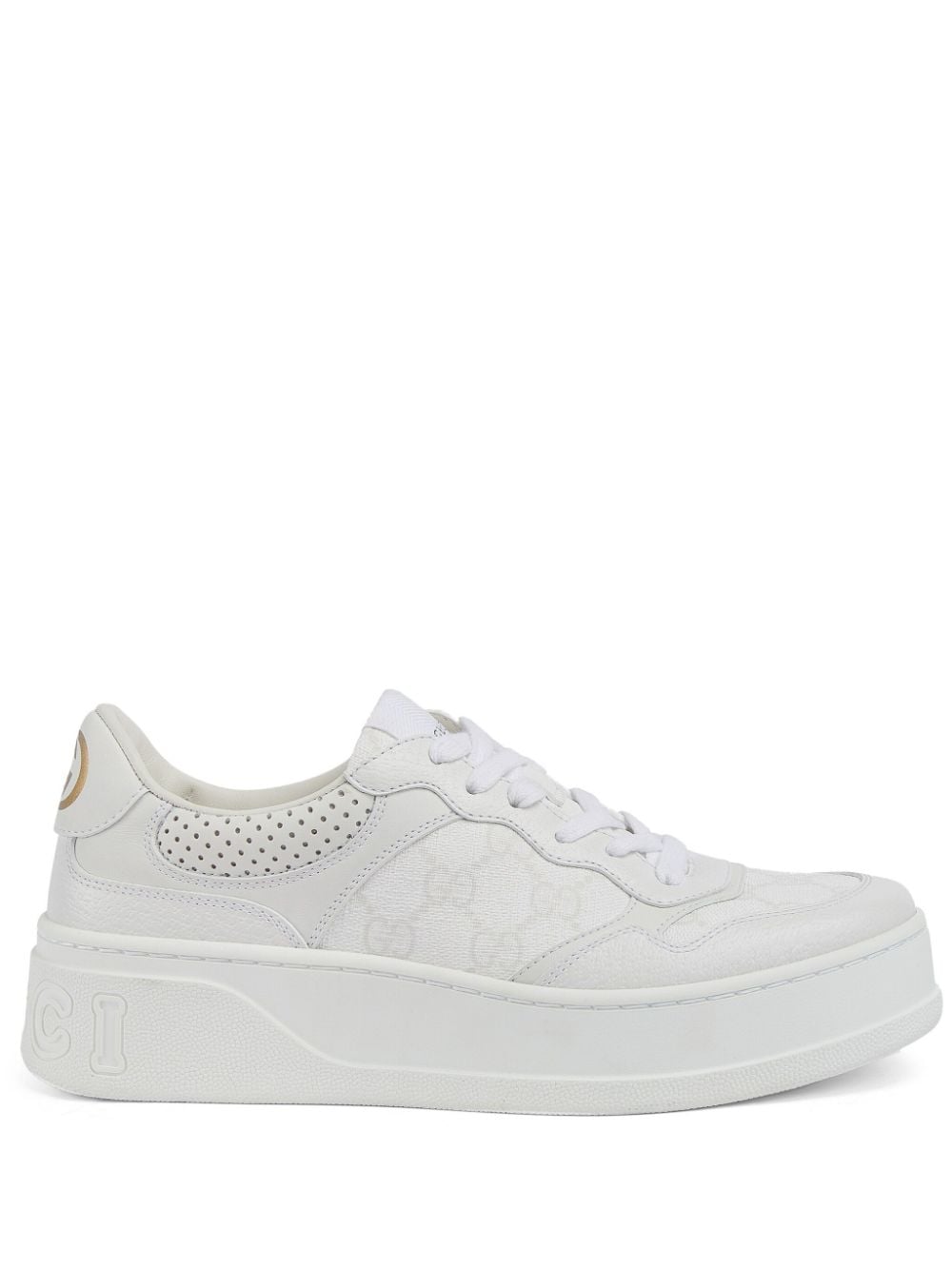 【GUCCI】GGスニーカー ホワイト&グレー GGスプリームキャンバス［700775AACV29048］