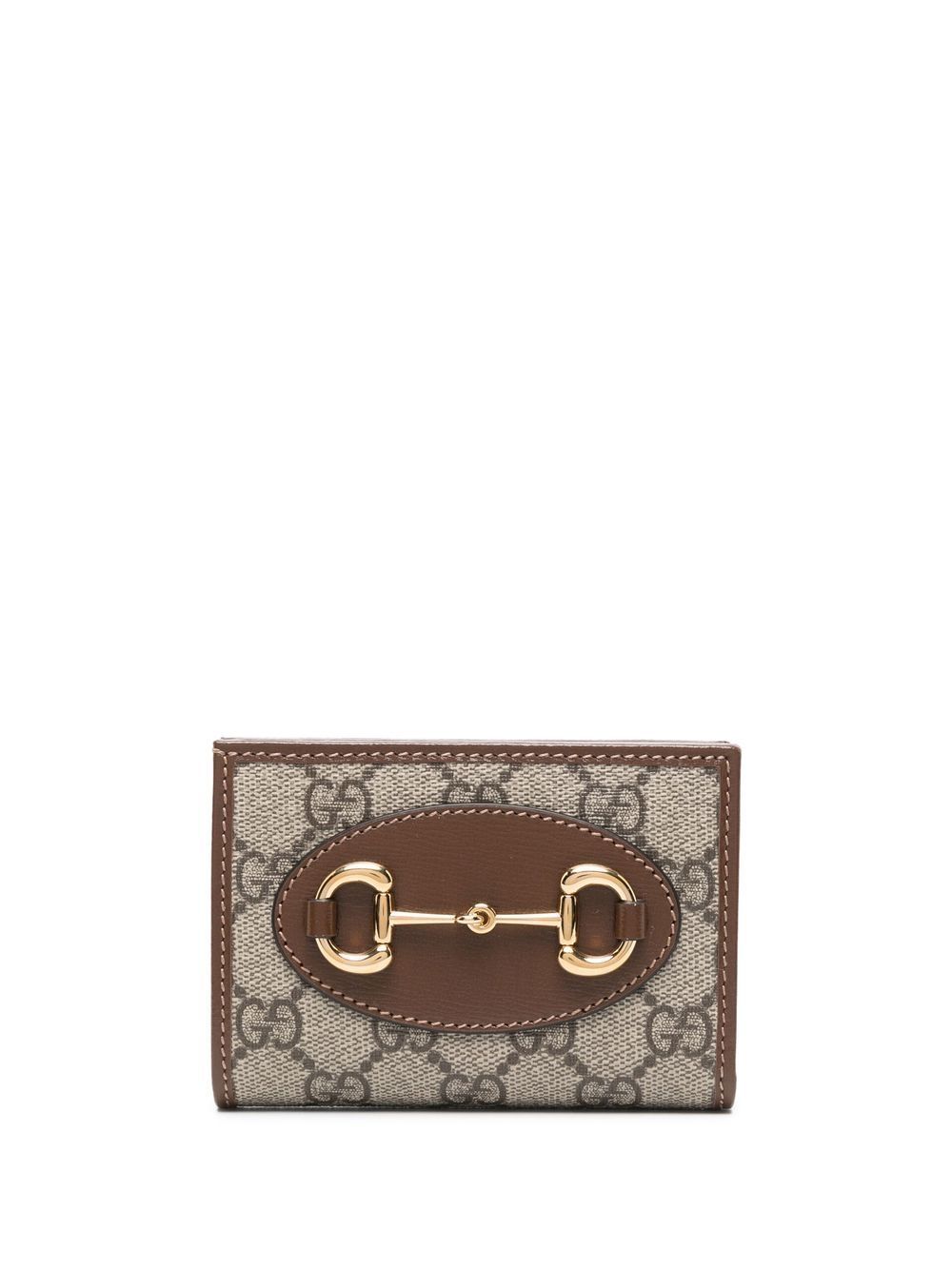 【GUCCI】ホースビット1955 カードケースウォレット ベージュ&エボニーGGスプリーム［72684692TCG8563］
