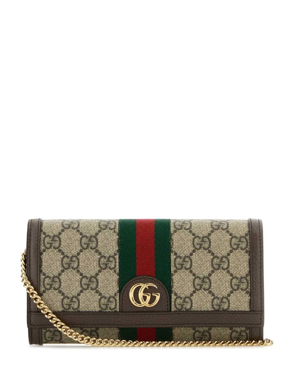 【GUCCI】オフィディア チェーンウォレット ベージュ&ダークブラウン GGスプリーム［77230996IWG8745］