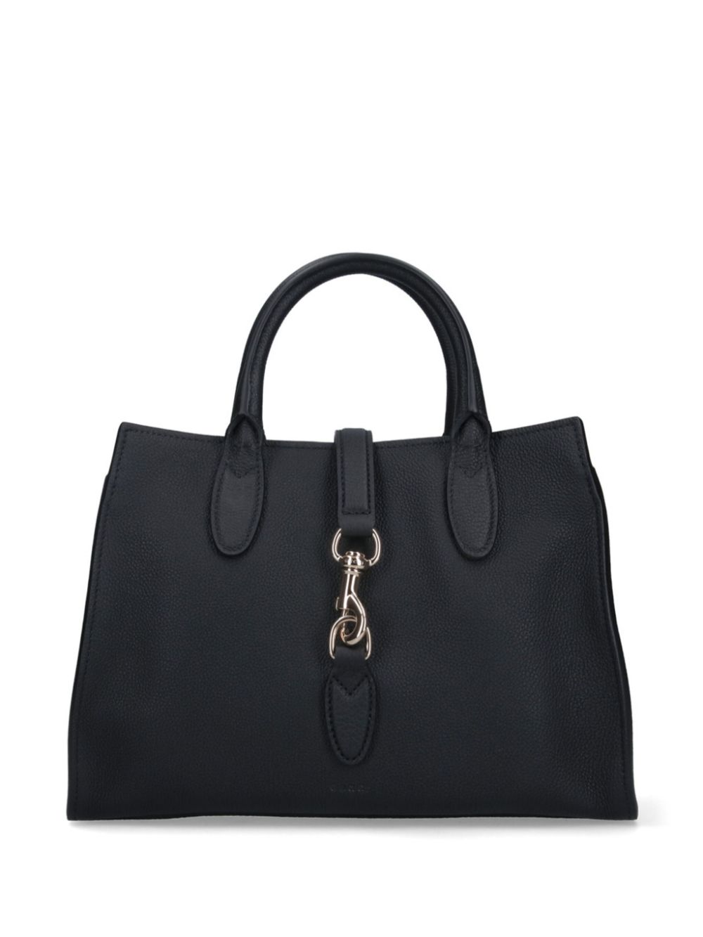【GUCCI】フック クロージャー付き ミディアム トートバッグ ブラックレザー［806205AZB0G1000］