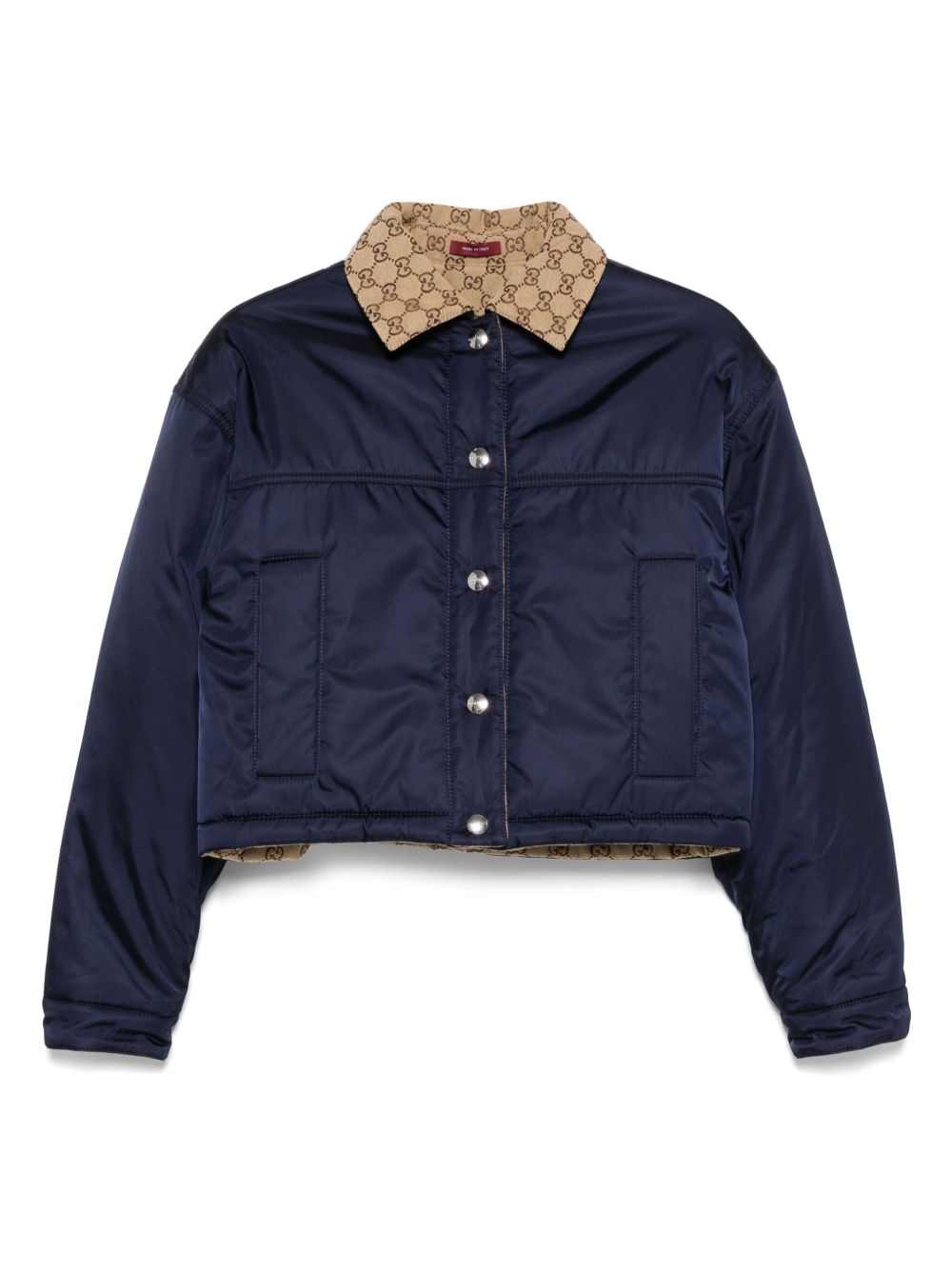 【GUCCI】Reversible Gabardine Nylon Jacket Dark Blue & GG Canvas［812415ZAKAX4330］