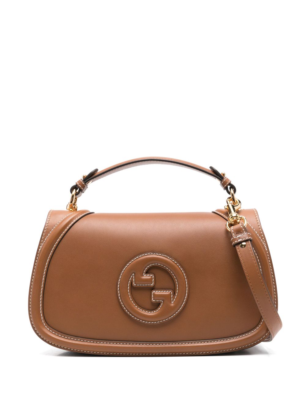 【GUCCI】Blondie ラージ トップハンドルバッグ ブラウンレザー［815716AAEC22718］