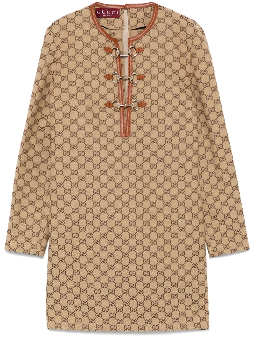 【GUCCI】GGキャンバス ホースビットディテール ミニドレス［820404Z8BZA2190］