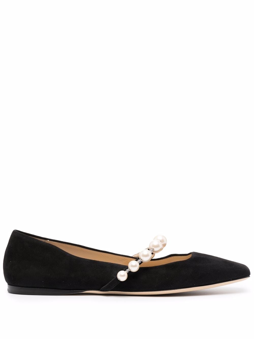 【JIMMY CHOO】Ade バレエフラット ブラック/ホワイト［ADEFLATSZRBLACK/WHITE］