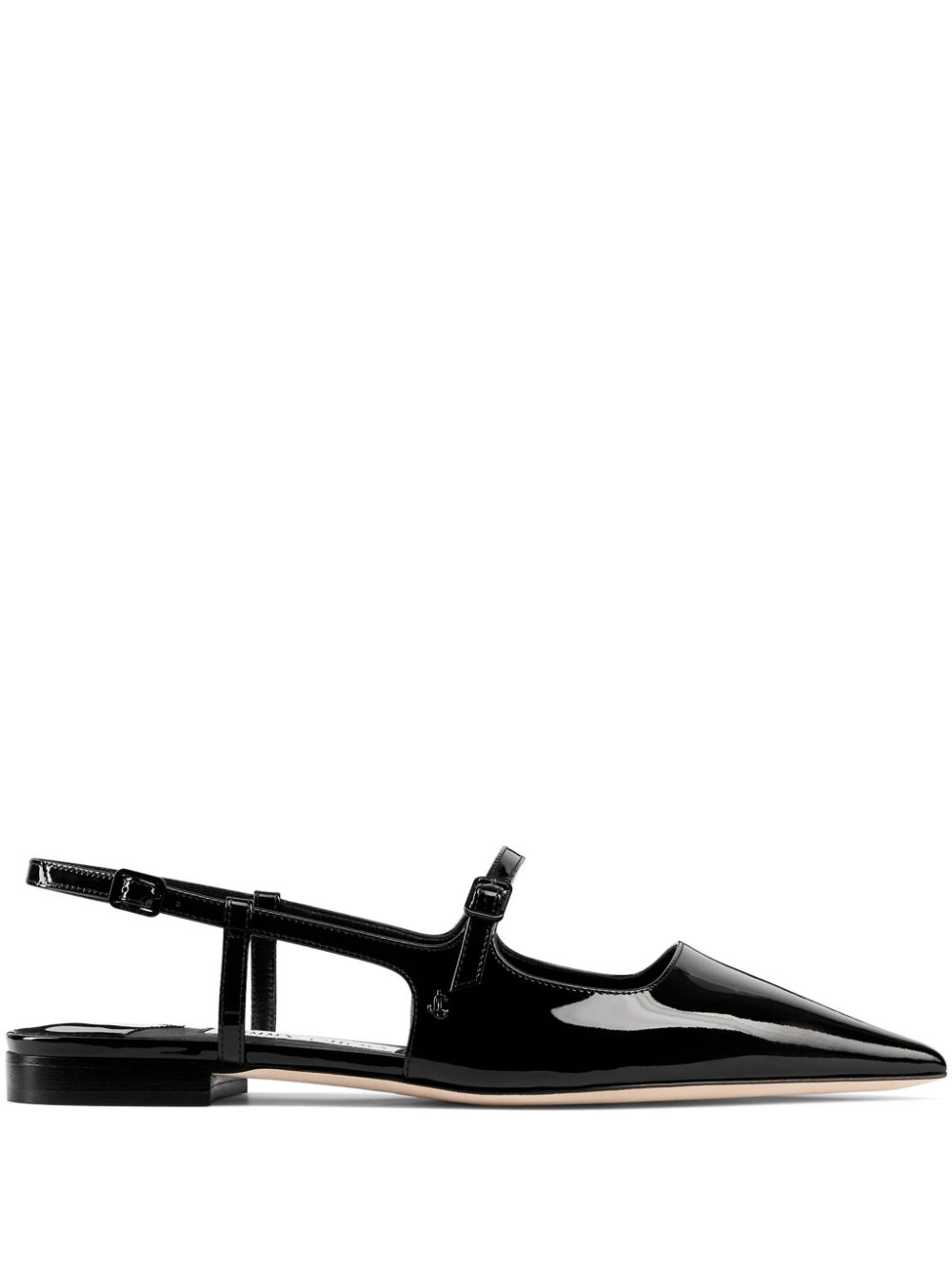 【JIMMY CHOO】DIDI スリングバック パテントレザー フラットシューズ ブラック［DIDIFLATPATBLACK］