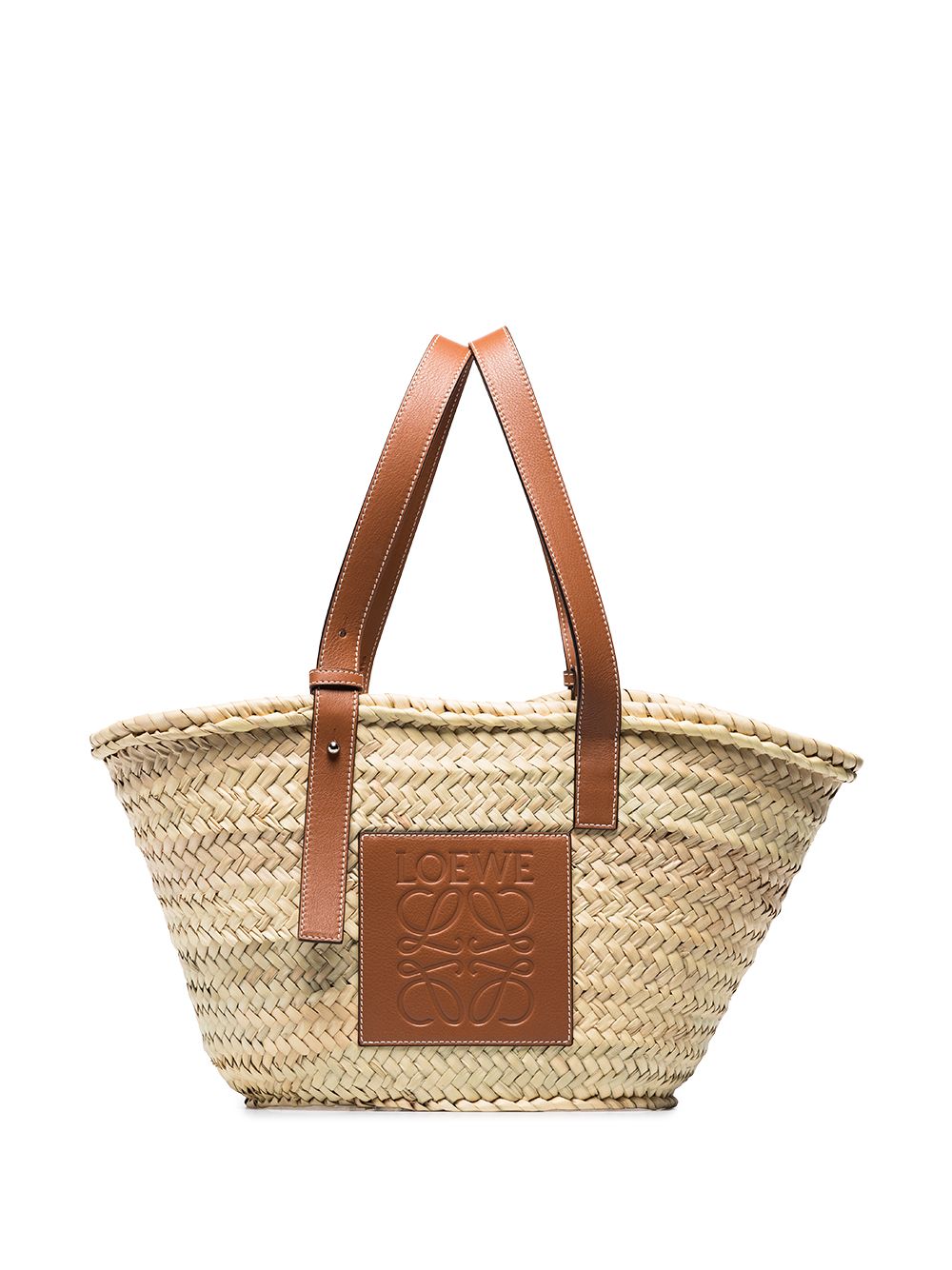 【LOEWE】Basket Bag in Palm Leaf & Calfskin Beige［32702S922435］