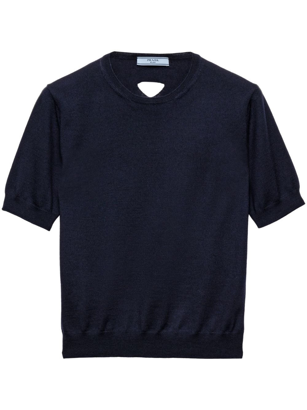 【PRADA】ウール クルーネックTシャツ ネイビー［P24Q2I165PF0008］