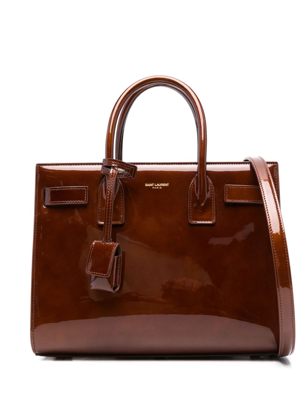 【SAINT LAURENT】SAC DE JOUR ベイビー カーフレザー ハンドバッグ ブラウン［421859AAD9W2175］