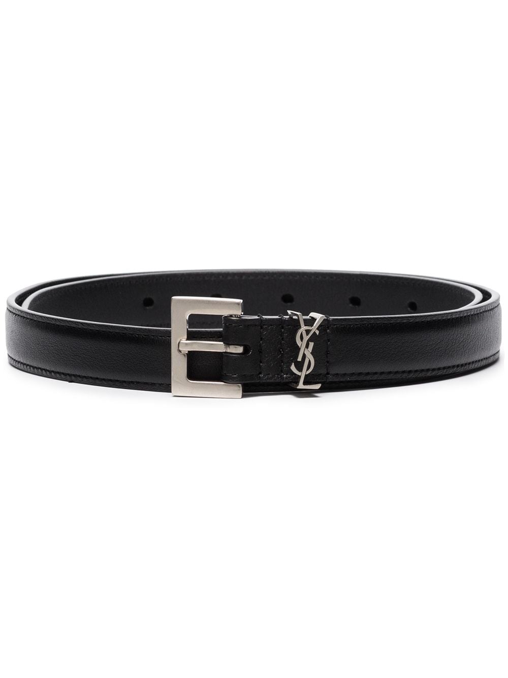 【SAINT LAURENT】カサンドラ シン ベルト スクエアバックル ボックスレザー ブラック［554465BOO0E1000］