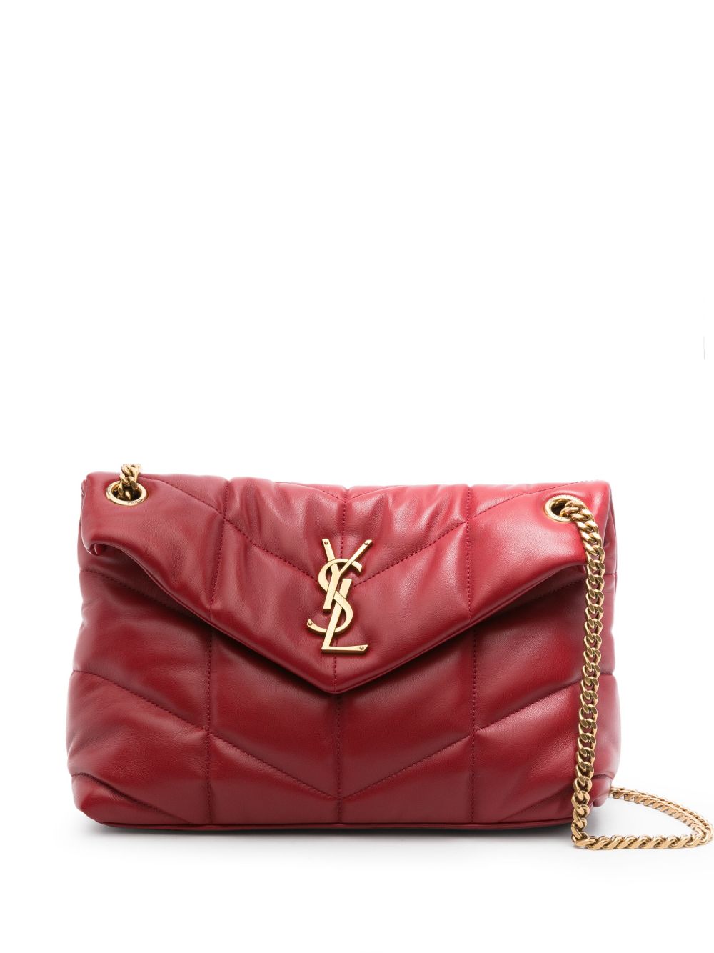 【SAINT LAURENT】LOULOU スモール パファーバッグ キルティングレザー レッド［5774761EL076937］