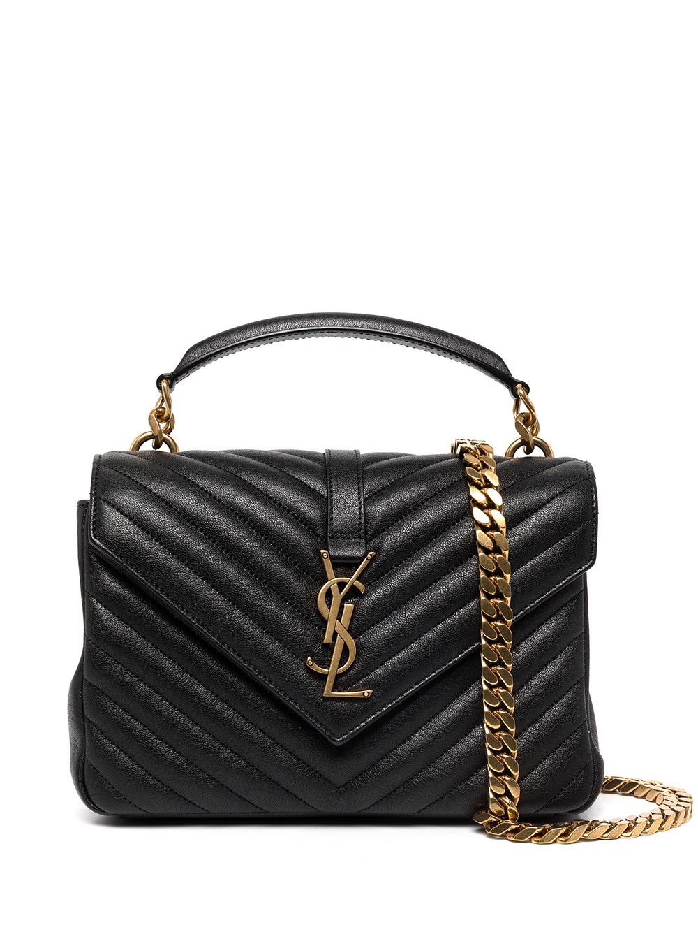 【SAINT LAURENT】COLLEGE ミディアム キルティングレザー ショルダーバッグ ブラック［600279BRM071000］