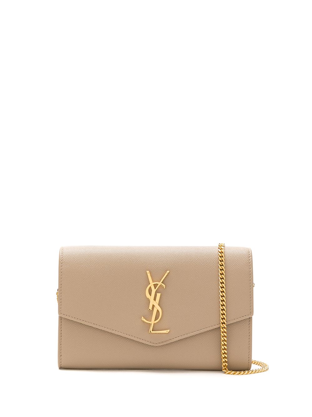 【SAINT LAURENT】UPTOWN チェーンウォレット グレインドプードルレザー ダークベージュ［6077881GF0J2721］