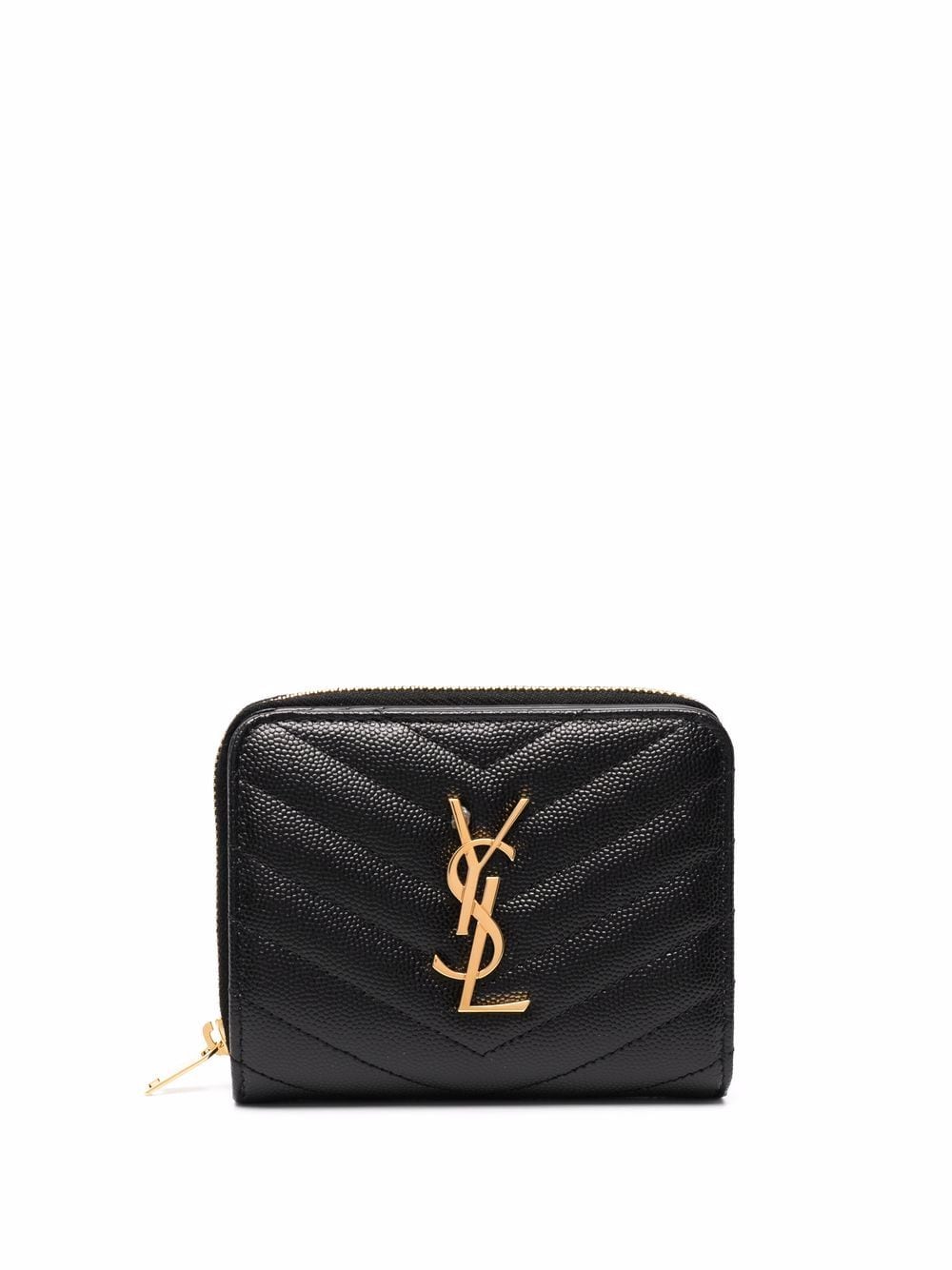 【SAINT LAURENT】モノグラム コンパクト ジップアラウンド ウォレット グレインドプードルレザー ブラック［668288BOW011000］