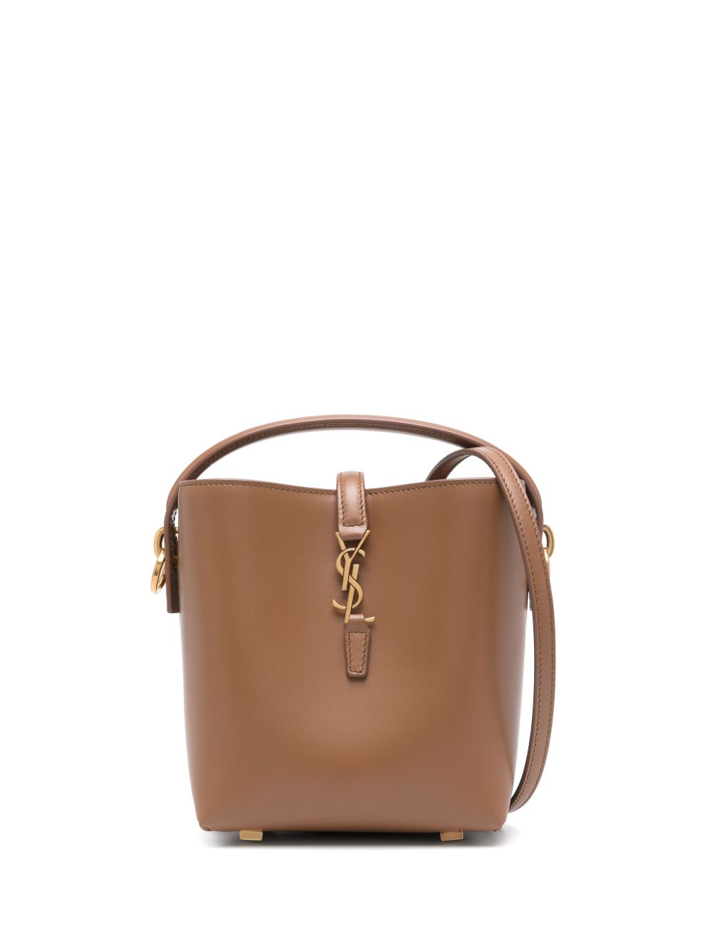 【SAINT LAURENT】LE 37 ミニ シャイニーレザー バケットバッグ キャメル［7658702R20W2536］