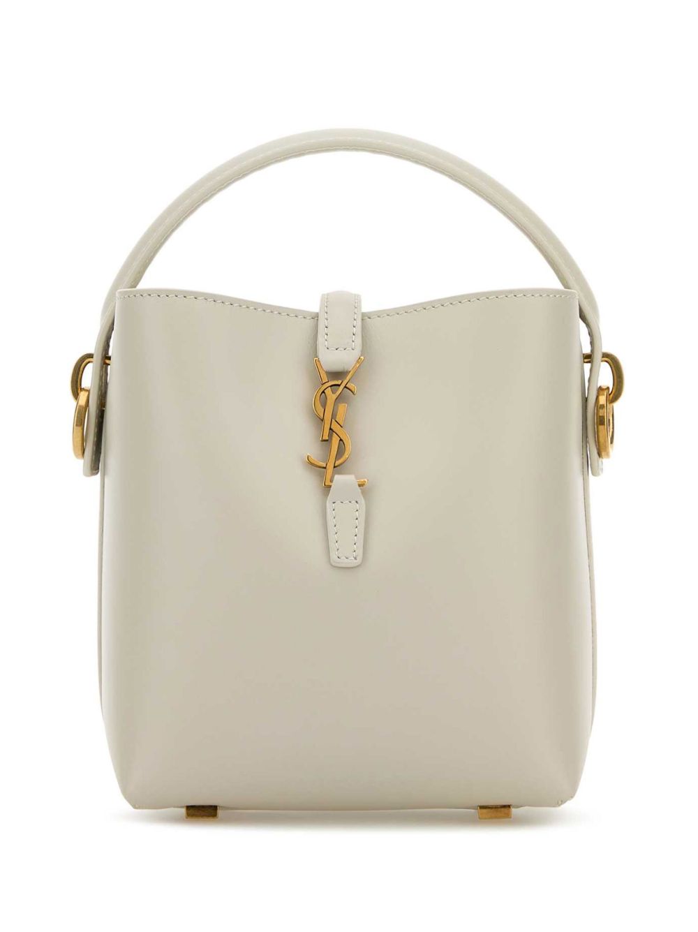 【SAINT LAURENT】LE 37 ミニ シャイニーレザー バケットバッグ ベージュ［7658702R20W9207］